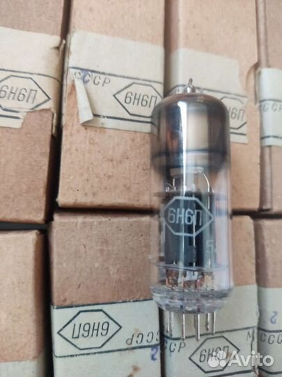Радиолампы СССР коллекционные 6Н6П коробчатый анод