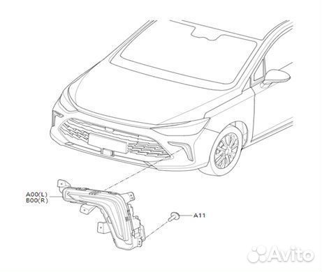 Противотуманная фара Baic прав U5 Plus A00110522