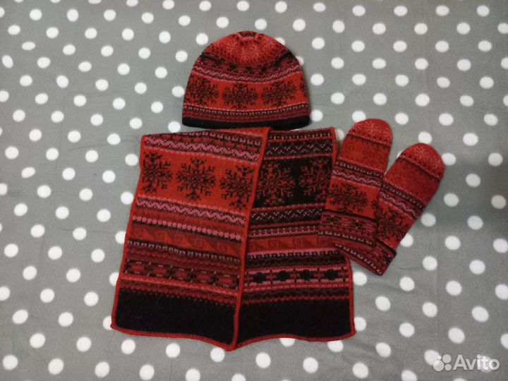 Комплект женский ferz шапка, шарф, варежки
