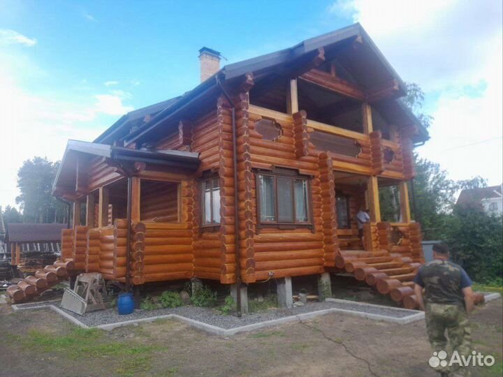 Шлифовка сруба (покраска)