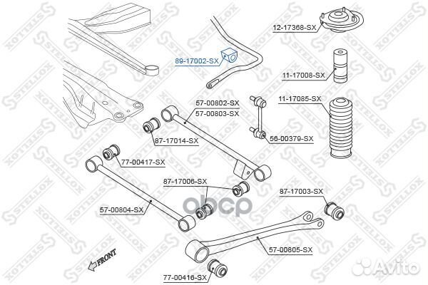 89-17002-SX втулка стабилизатора d17 Subaru Im