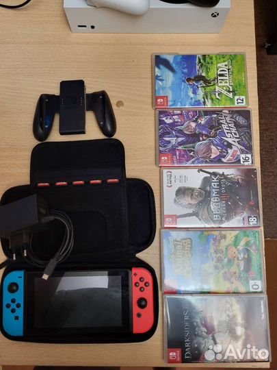 Nintendo switch v.1 + 5 игр