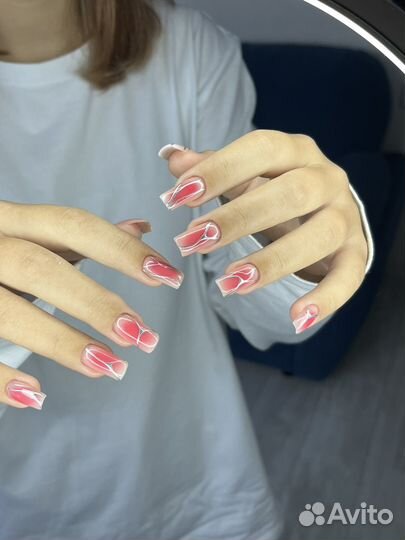 Маникюр наращивание ногтей