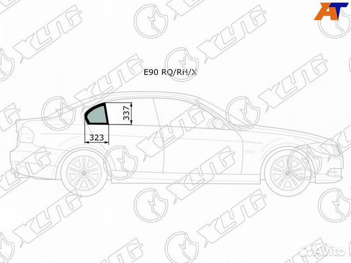 Стекло двери задней правой (форточка) BMW E90