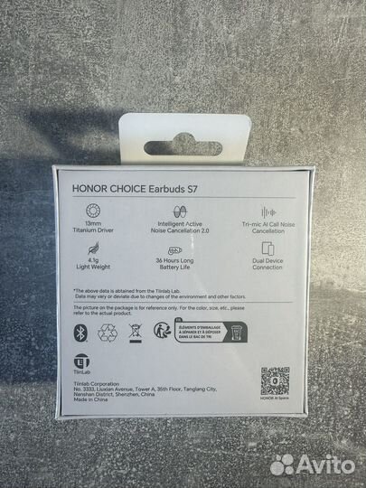 Наушники TWS Honor Choice Earbuds S7 серый