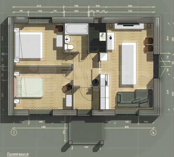 Дом 65 м² на участке 7 сот.