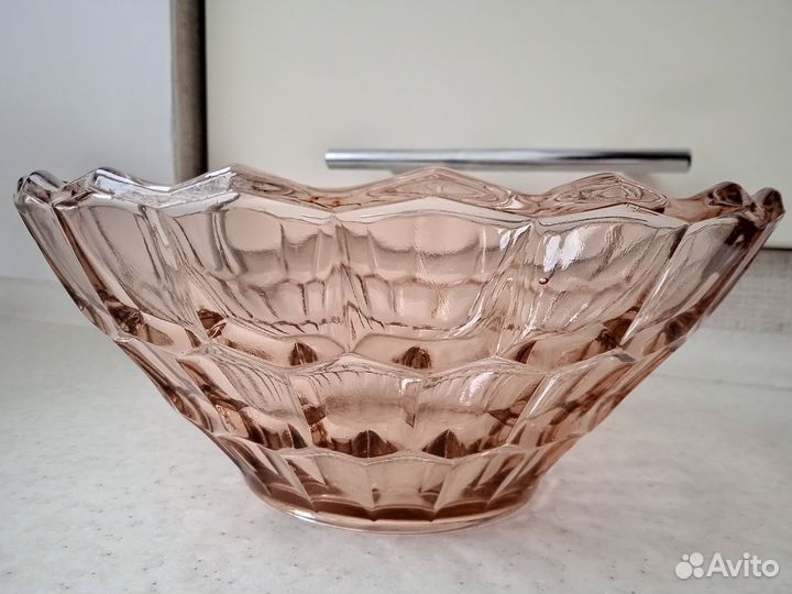 Салатница, фруктовница цветное стекло СССР