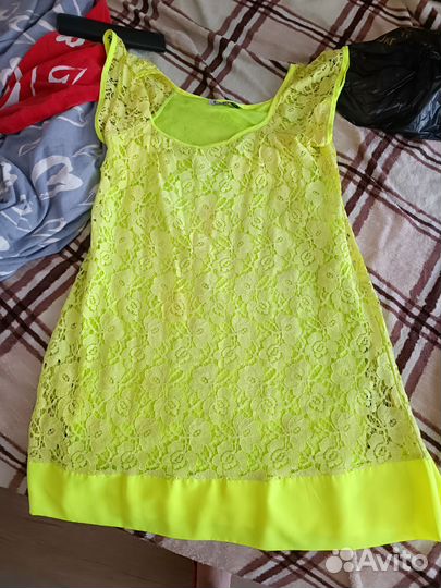 Платье жёлтое яркое неоновое