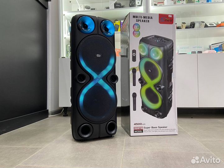 Блютуз колонка большая 2 микрофона