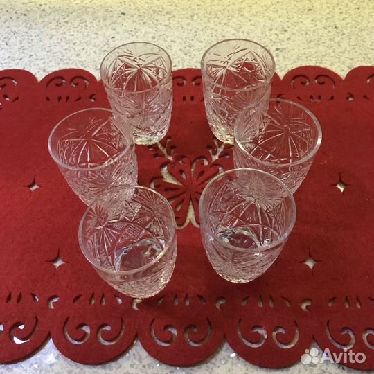 Набор хрустальных рюмок СССР из 6 штук