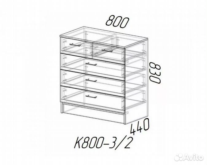 Комод к 800 3/2