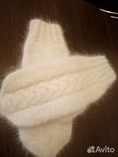 Варежки с пухом норки