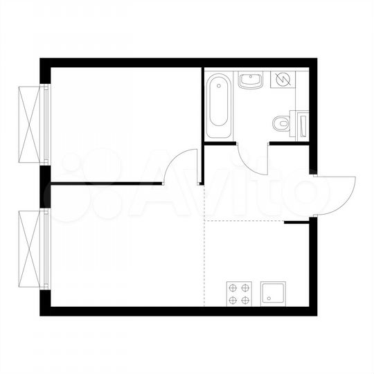 2-к. квартира, 34,3 м², 19/25 эт.
