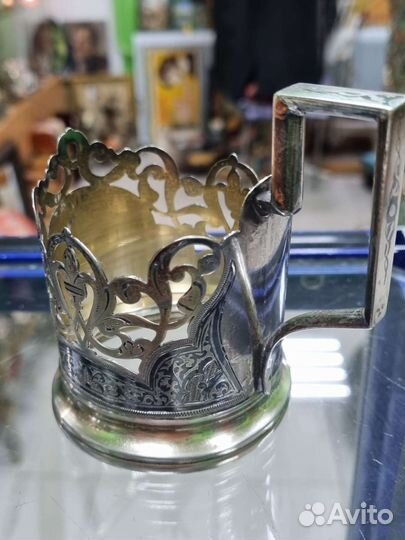 Серебряный подстаканник. 875 проба