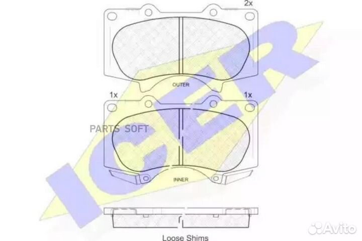 Icer 181665 Колодки торм.диск. Land Cruiser 03