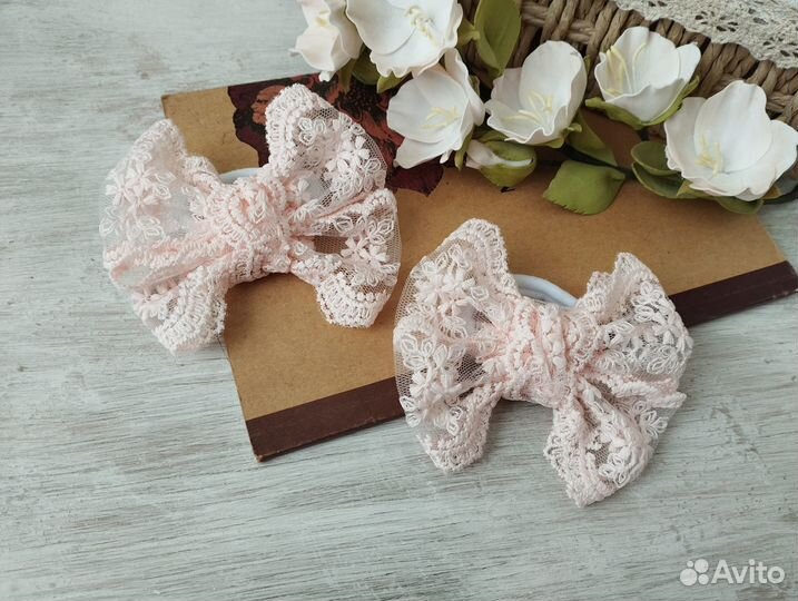 Бант бантики заколка из кружева