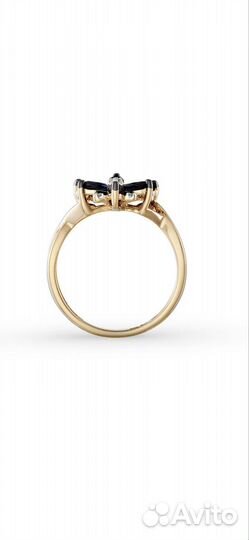 Новое золотое кольцо с сапфирами и бриллиантами