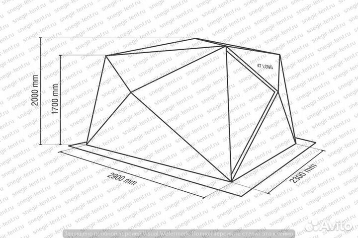 Палатка зимняя Куб Снегирь 4Т long Компакт