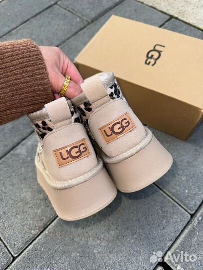 Угги UGG натуральная зашма и мех леопардовые