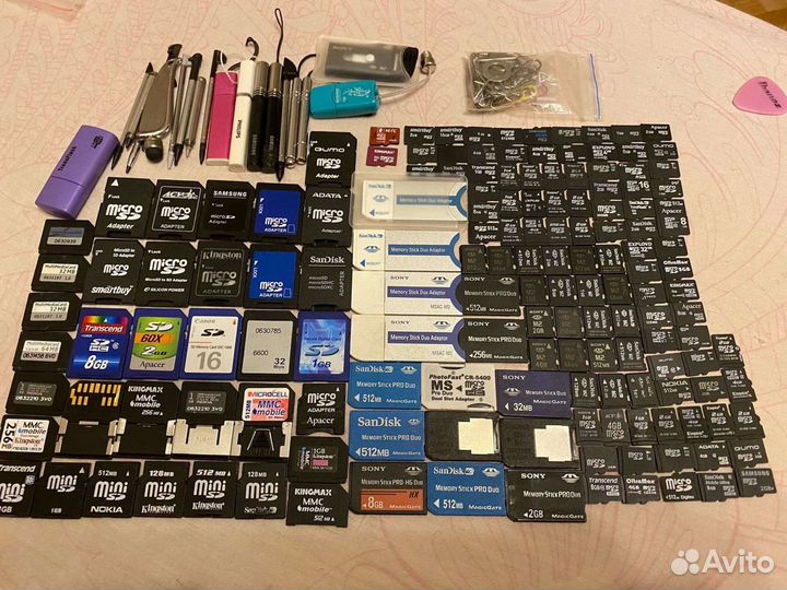 Карта памяти SD, MiniSD, MicroSD, M2, MMC