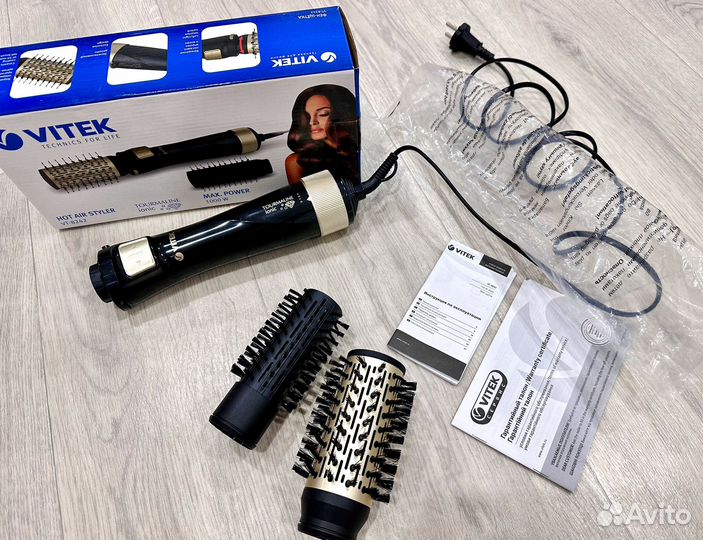 Фен с крутящимися насадками vitek vt-8242