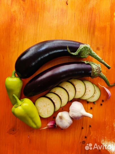 Баклажан, перец, чеснок