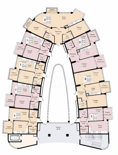 1-к. квартира, 38 м², 6/9 эт.