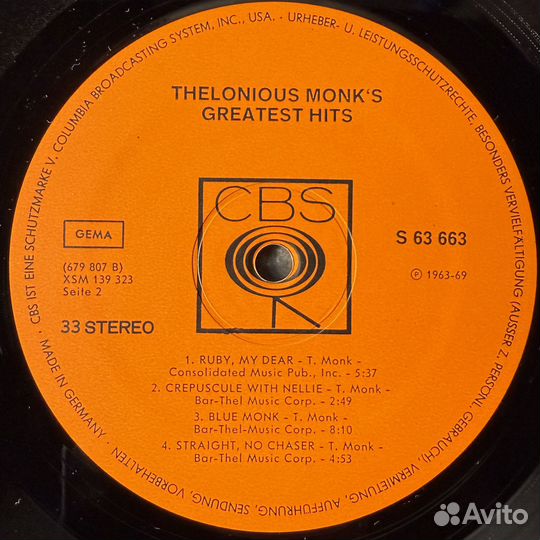 Thelonious Monk – Monk's Greatest Hits (1969г.)