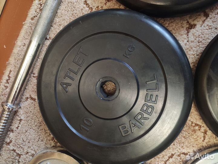 Штанга с блинами, гантеля с блинами