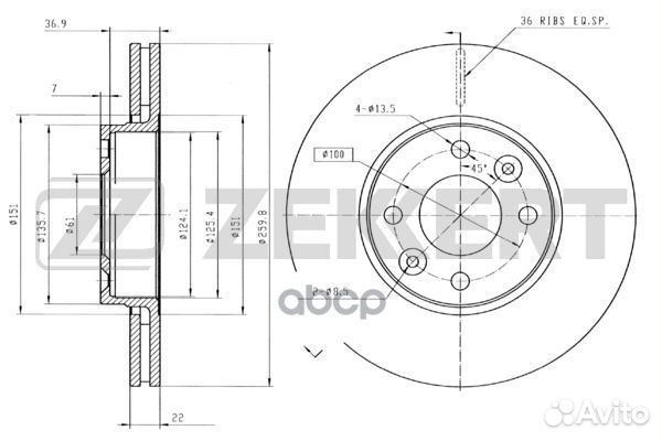 Диск торм. перед. Nissan Micra (K12) 03- Note