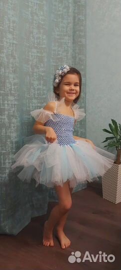 Платье снегурочки с ободком