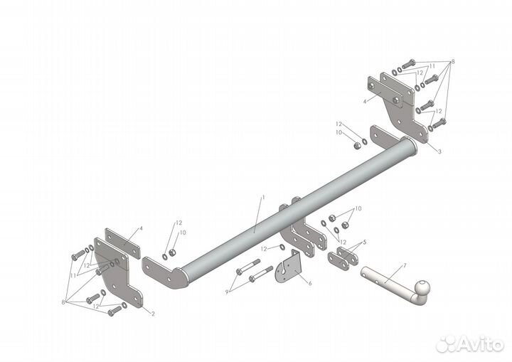Фаркоп на Hyundai Tucson/Kia Sportage, с 2018 г.в