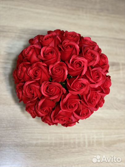 Букет из 43 мыльных роз ручной работы