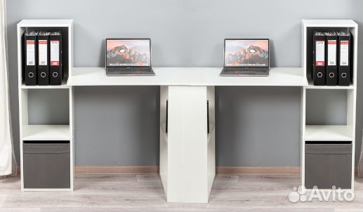 Стол письменный компьютерный для двоих детей