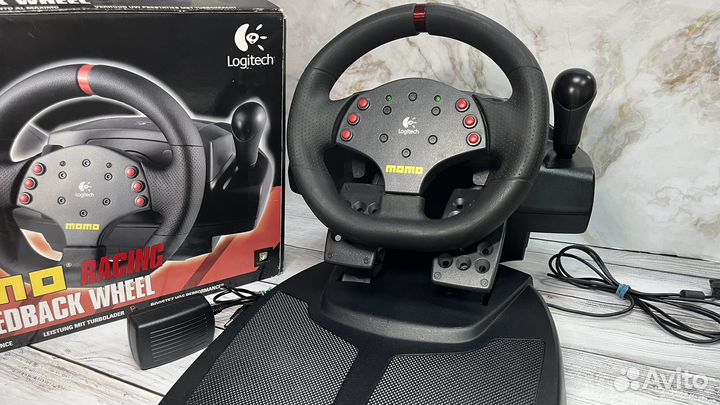 Игровой руль logitech momo racing 270 с коробом