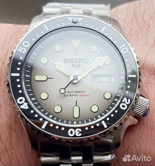 Часы Seiko 5 дайвер серые