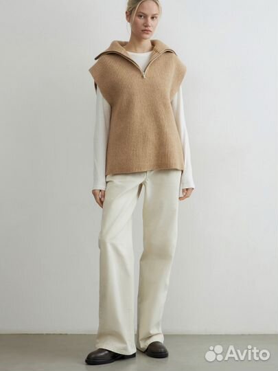 Жилет прямого кроя из смесовой шерсти