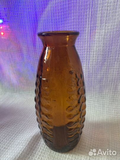 Ваза из янтарного советского стекла