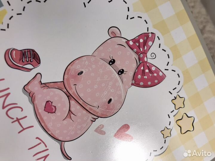 Милый ланчбокс с 2 отделами и приборами. Новый