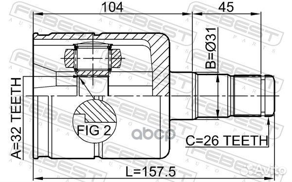 Шрус внутренний перед лев 2311030 Febest