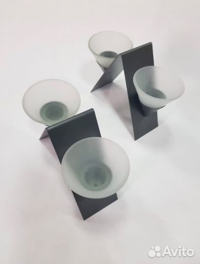 Подсвечник металл/стекло