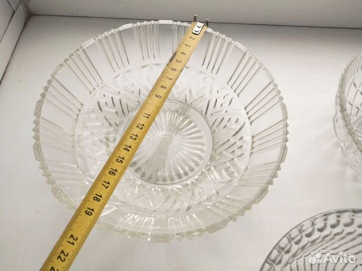 Вазы стекло СССР - 3 шт одним пакетом, хорошие