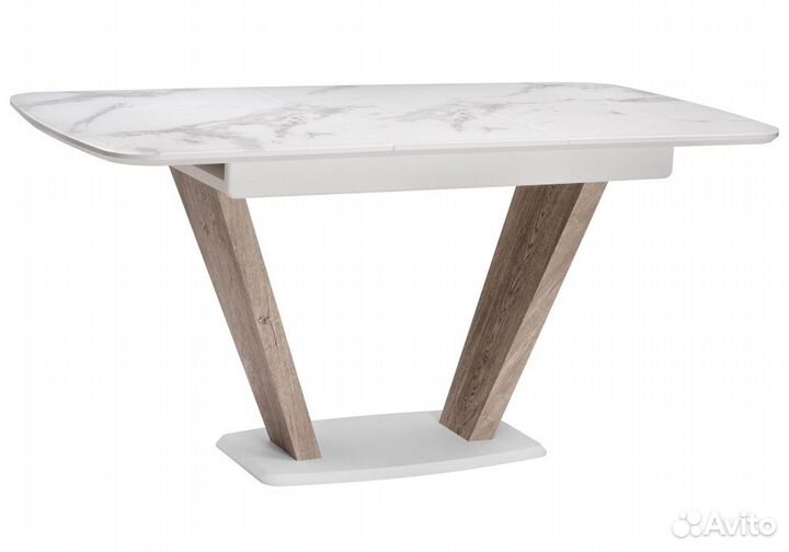 Обеденная группа Виргел светло-серый - белый - бел