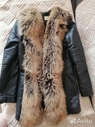 Кожаная куртка с мехом