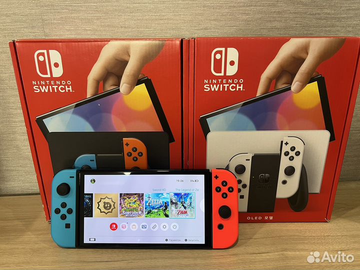 Nintendo switch oled прошитая 64+256 Gb с играми