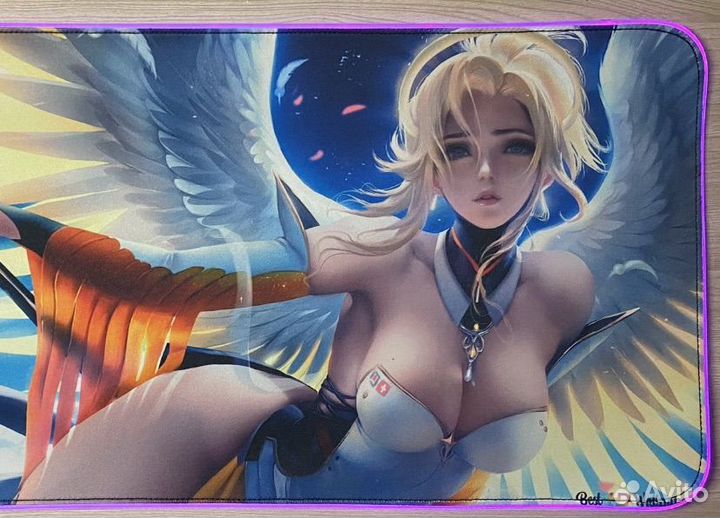 Коврик компьютерный игровой с подсветкой 70х30