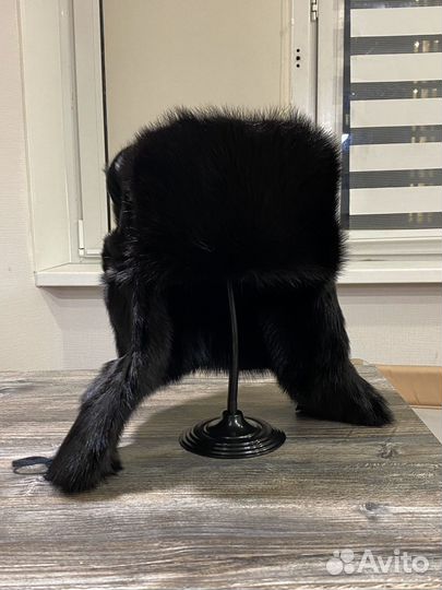 Мужская меховая шапка чёрная шапка Мех Ондатра