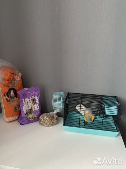 Клетка доя хомяка, корм, наполнитель