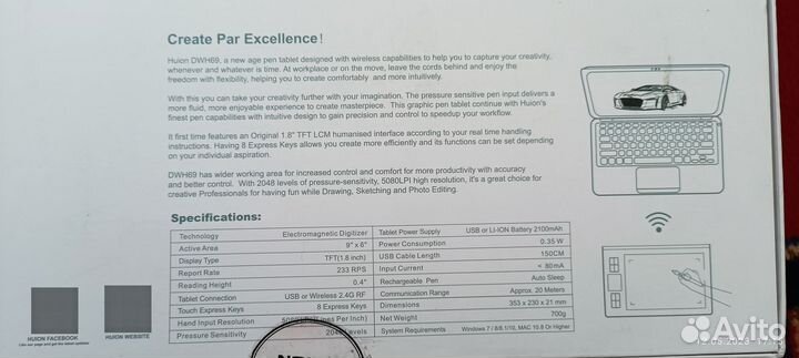 Оригинал Беспроводной планшет художника дизайнера
