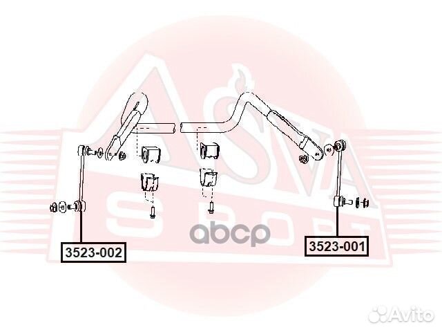 Тяга стабилизатора перед прав 3523001 asva